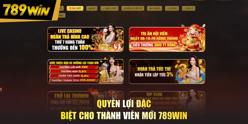 Quyền lợi đặc biệt cho thành viên mới 789WIN